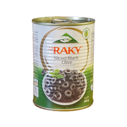 زيتون اسود شرائح تنك الراقي 400 غ