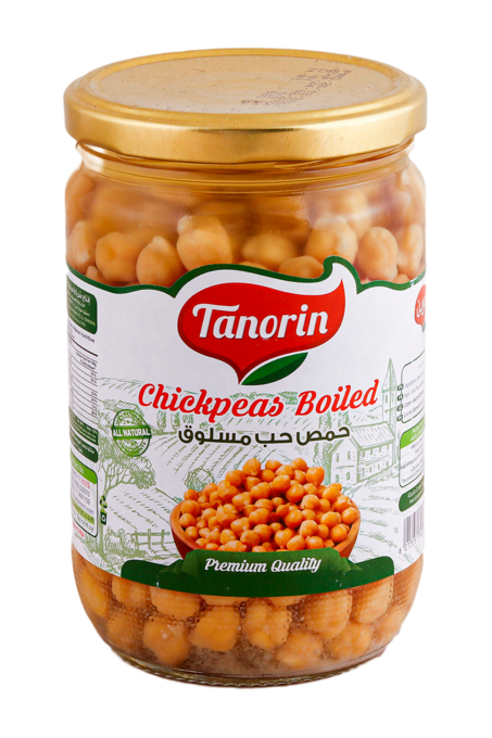 حمص حب مسلوق تنورين 650 غ زجاج