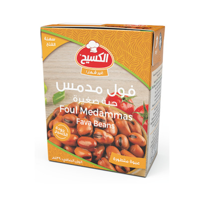 فول مدمس حبة صغيرة الكسيح 390 غ اردني كرتون