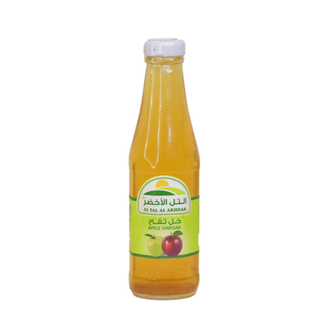 خل تفاح التل الاخضر زجاج 310 غ